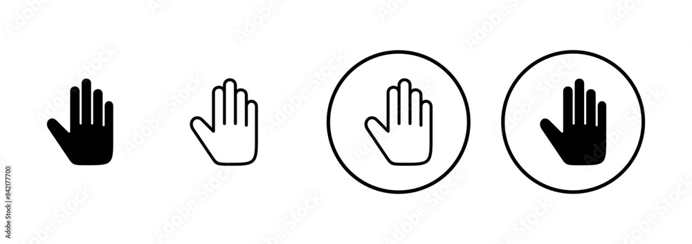 Hand icon vector isolated on white background. Hand gesture. hand stop Hand icon vector isolated on white background. Hand gesture. hand stop