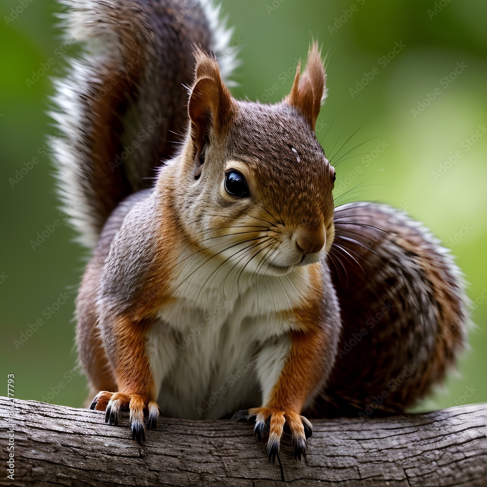 detailed close-up image of a squirrel perched on a branch detailed close-up image of a squirrel perched on a branch