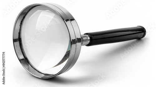 Magnifying Glass: Capture a magnifying glass, isolated on a transparent background.  photo