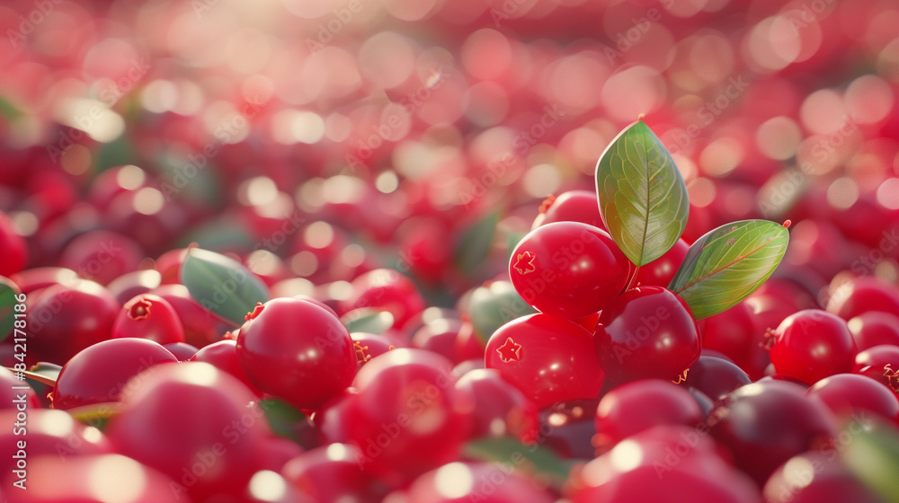 A high-detail 3D photograph of cranberries for advertisement purposes.
A high-detail 3D photograph of cranberries for advertisement purposes.