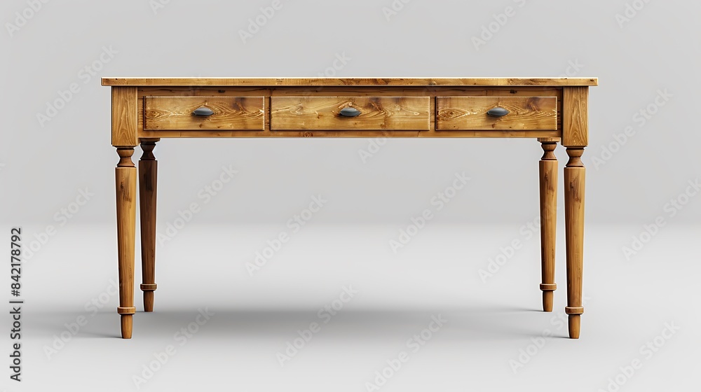 Study table cut out mockup an isolated minimalistic background equipped for concentration