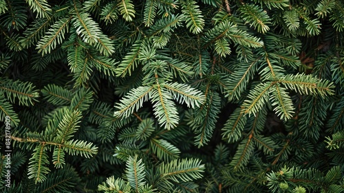 Thick layer of green spruce boughs
