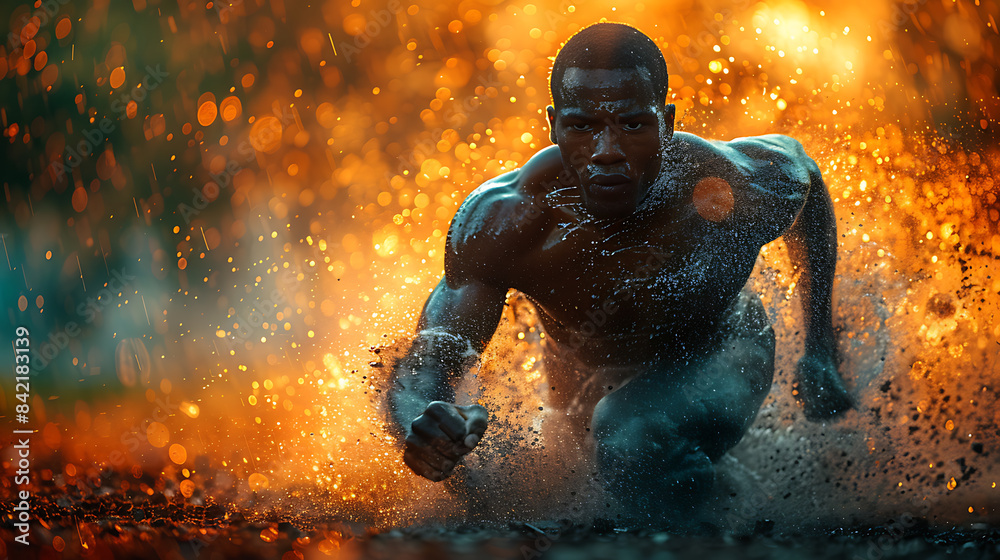 Fototapeta premium High-Intensity Fitness Action on Canvas