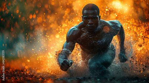 High-Intensity Fitness Action on Canvas