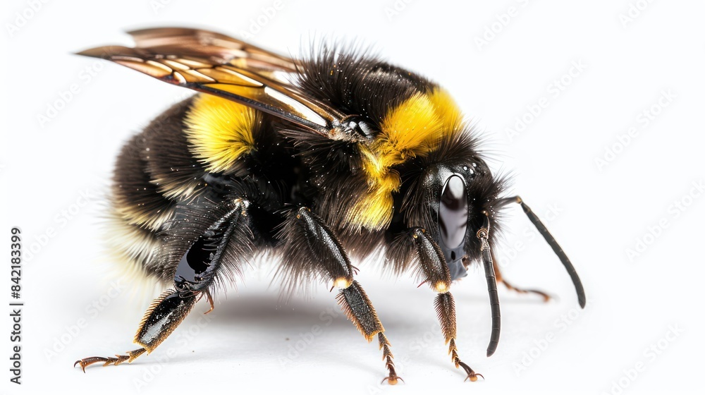 Field Cuckoo Bumblebee full body clearly photo on white background , Field Cuckoo Bumblebee full body clearly photo on white background ,