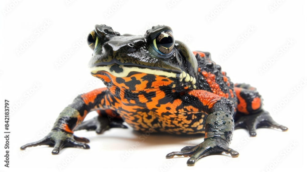 Obraz premium Fire-Bellied Toad full body clearly photo on white background , 