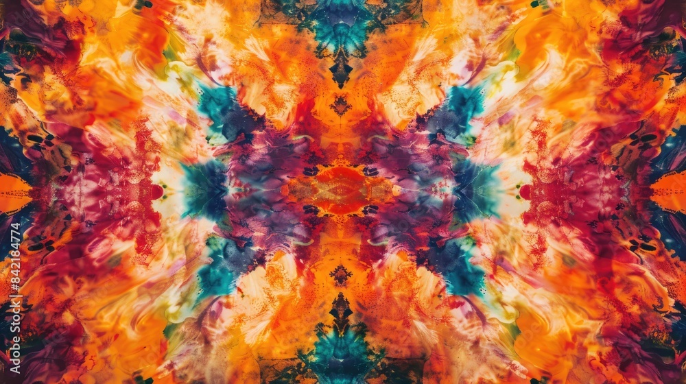 Fototapeta premium Contemporary Art Vibrant Tie Dye Patterns in Bold Colors