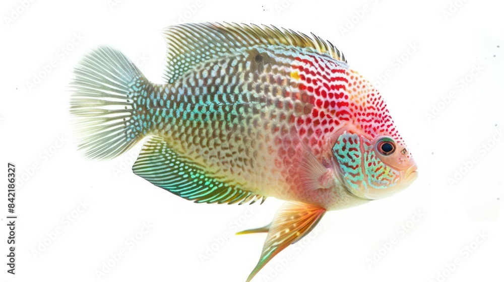 Flowerhorn Fish full body clearly photo on white background , Flowerhorn Fish full body clearly photo on white background ,