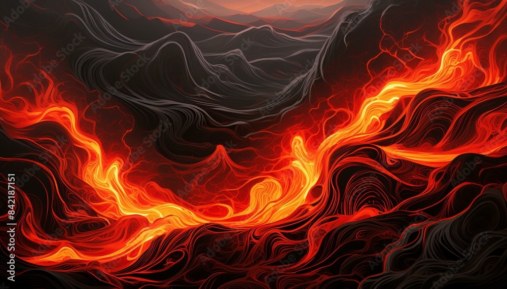 Abstract lava texture, black and red color background Abstract lava texture, black and red color background