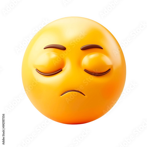 AI- created Indifferent emoji, emoticon, unimpressed face, neutral expression, bored emoji, nonchalant emoticon, apathetic face graphic
