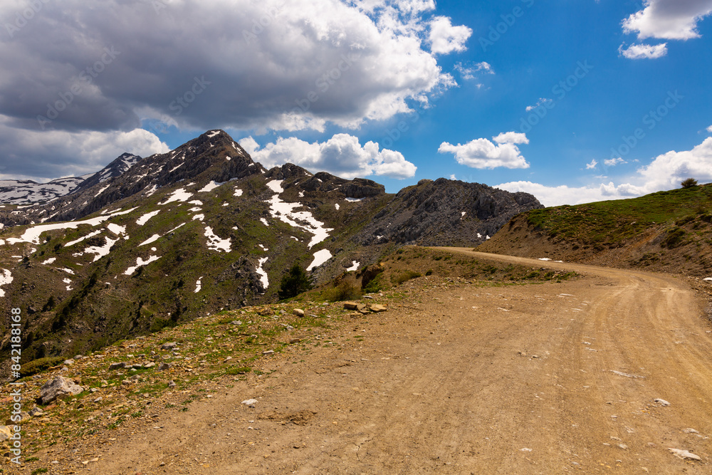 Obraz premium Panorama of a colored mountain landscape on the border of Konya and Isparta. Turkey