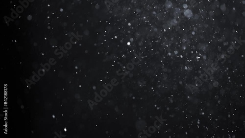 Vibrant Abstract Background with Particles in Motion - mov - falling flakes, rain drops on black background, rain drops on black photo