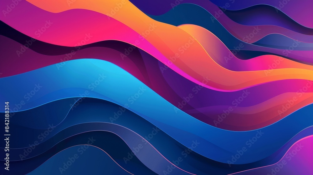 Vibrant Abstract Waves Background, Generative AI Vibrant Abstract Waves Background, Generative AI