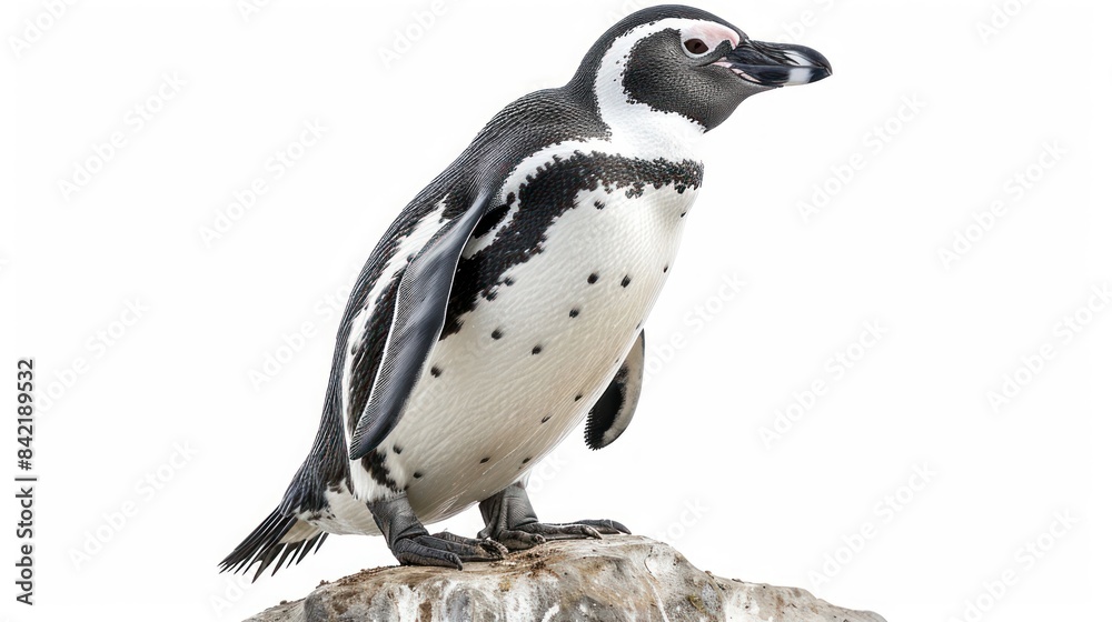 Fototapeta premium Galapagos Penguin full body clearly photo on white background , 