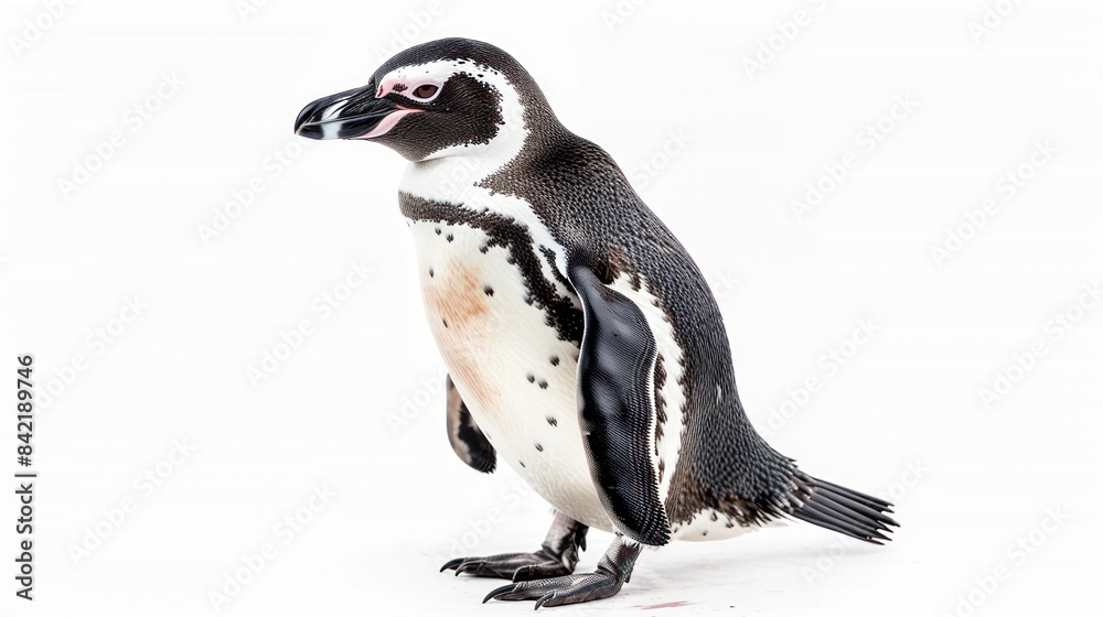Obraz premium Galapagos Penguin full body clearly photo on white background , 