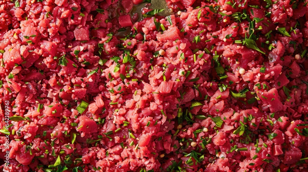 Texture of ground meat as attractive food backdrop Texture of ground meat as attractive food backdrop
