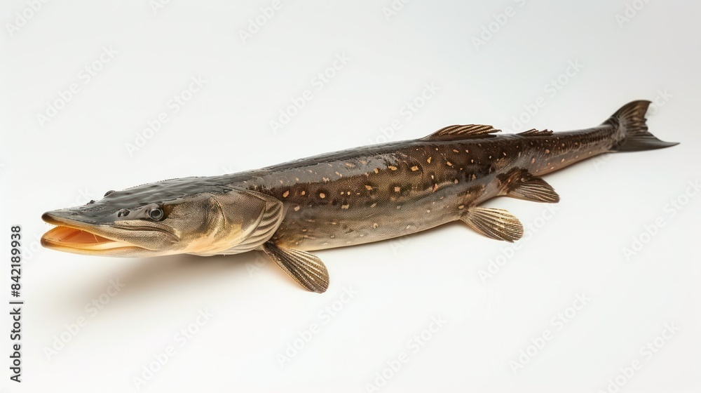 Gar full body clearly photo on white background , Gar full body clearly photo on white background ,