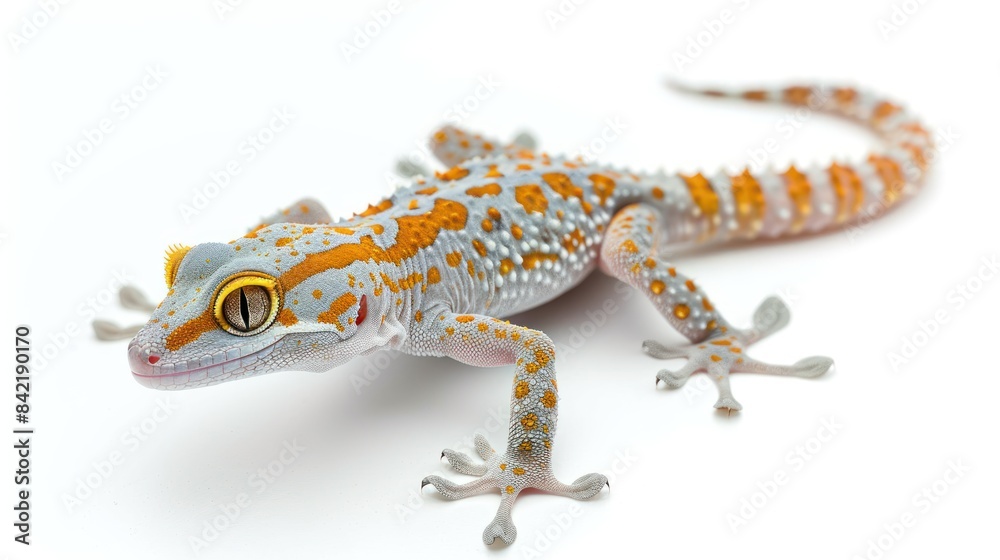 Naklejka premium Gecko full body clearly photo on white background , 