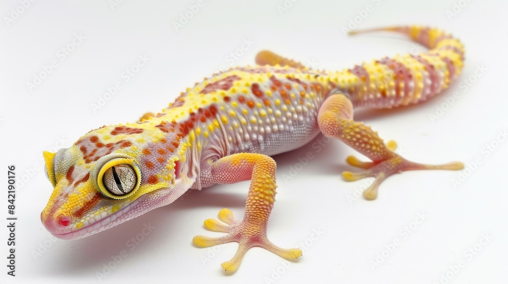 Naklejka premium Gecko full body clearly photo on white background , 