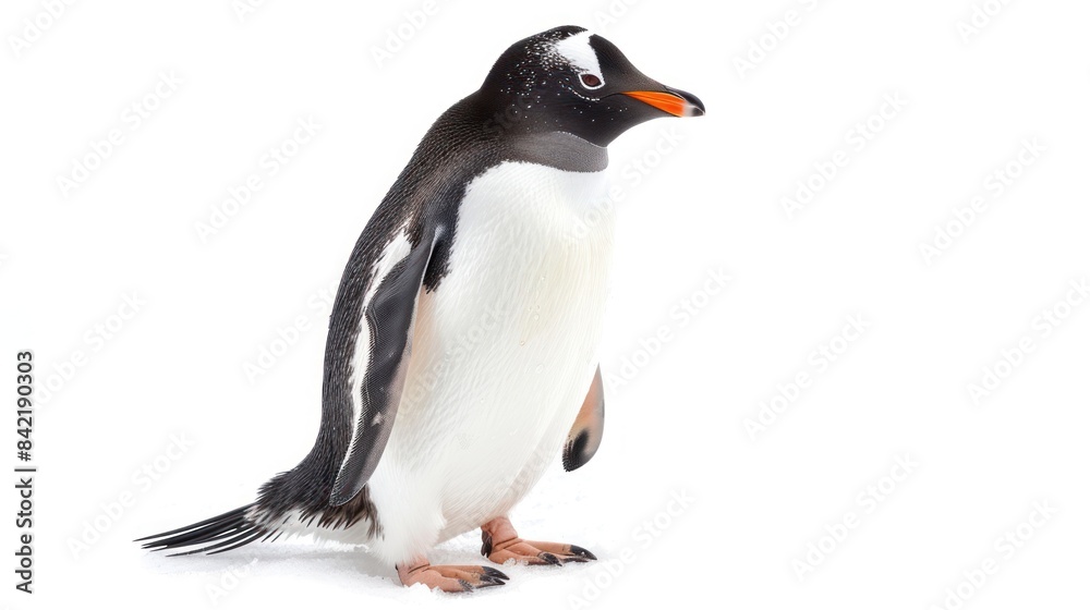 Gentoo Penguin full body clearly photo on white background , Gentoo Penguin full body clearly photo on white background ,