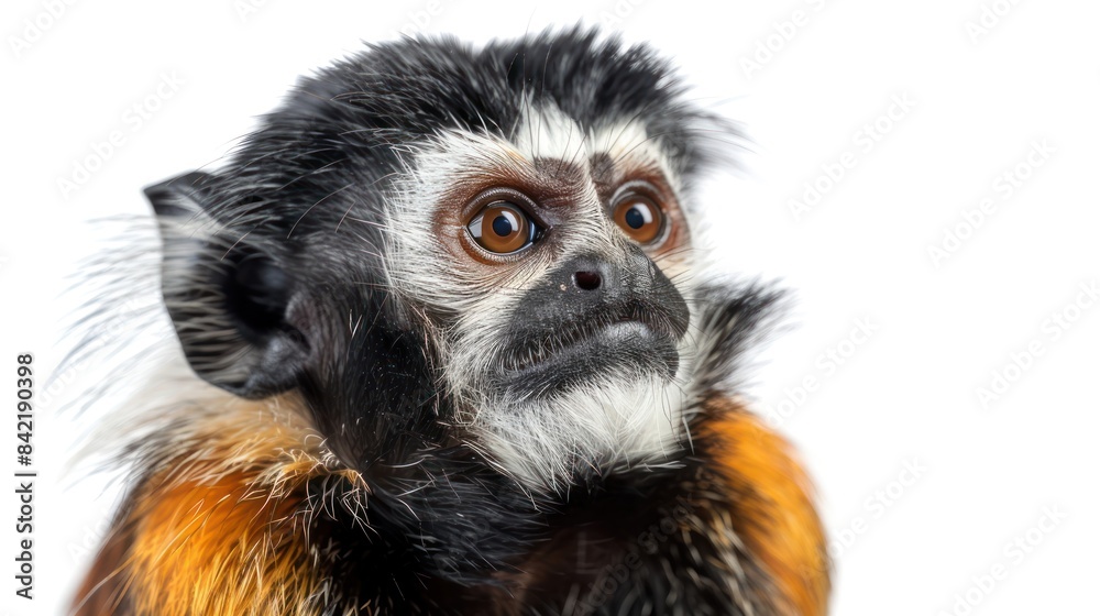 Geoffroys Tamarin full body clearly photo on white background , Geoffroys Tamarin full body clearly photo on white background ,
