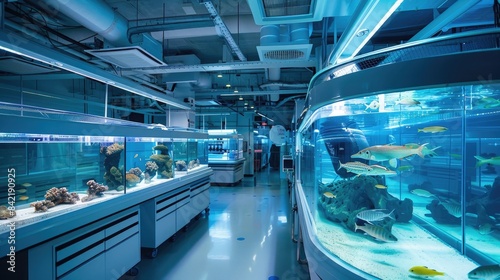 A zebra fish research facility at Biopolis, a research hub largely underwritten by the Singaporean govt. to attract and house public and private research laboratories photo