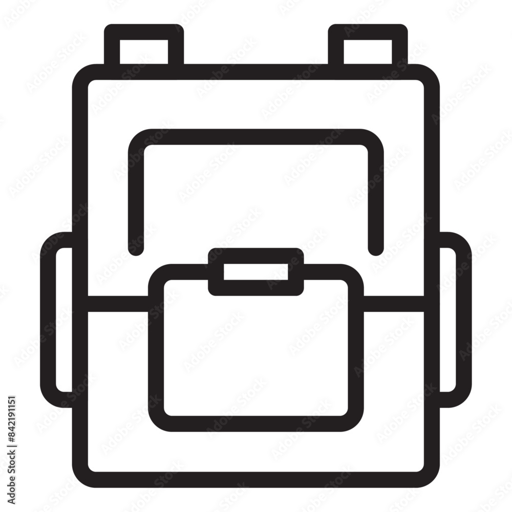Backpack icon linear style. Backpack for school or hiking. Vector illustration. Backpack icon linear style. Backpack for school or hiking. Vector illustration.