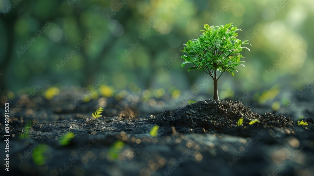 Green moss carpets a tree branch