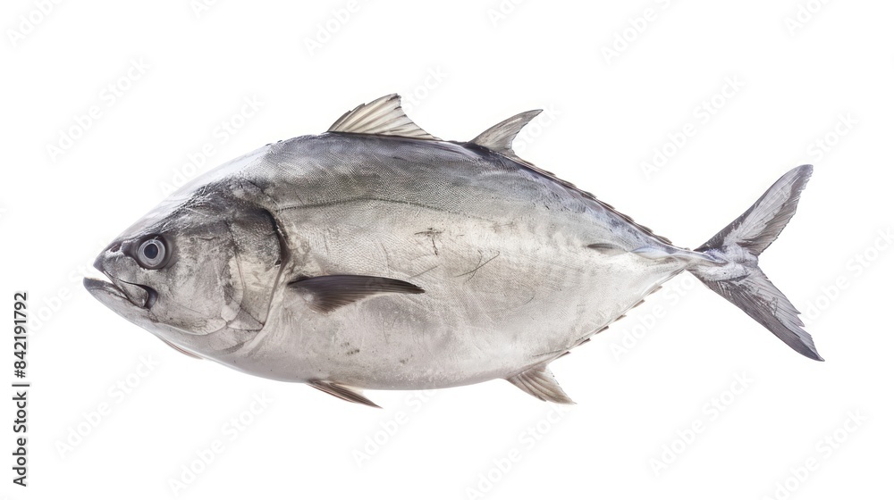 Giant Trevally full body clearly photo on white background , 