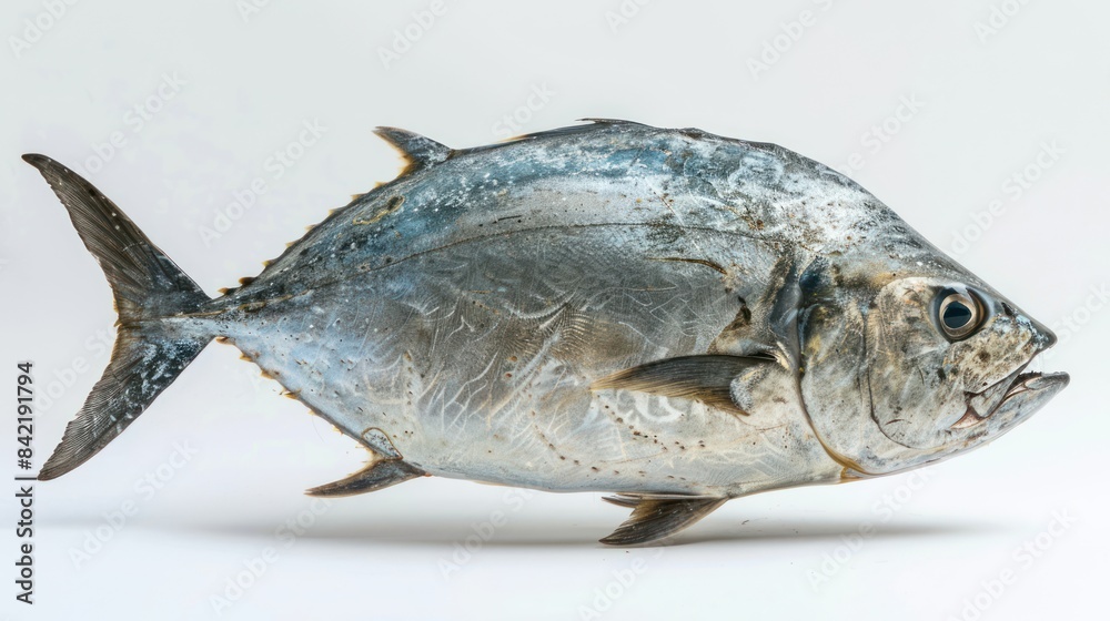 Giant Trevally full body clearly photo on white background , Giant Trevally full body clearly photo on white background ,