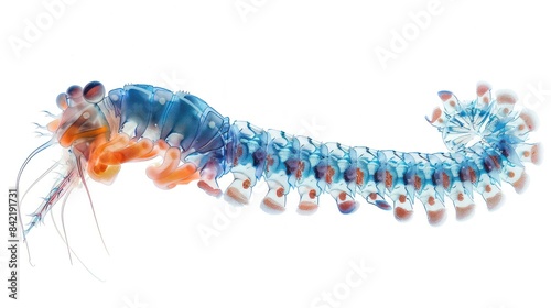 Giant Siphonophore full body clearly photo on white background ,  photo