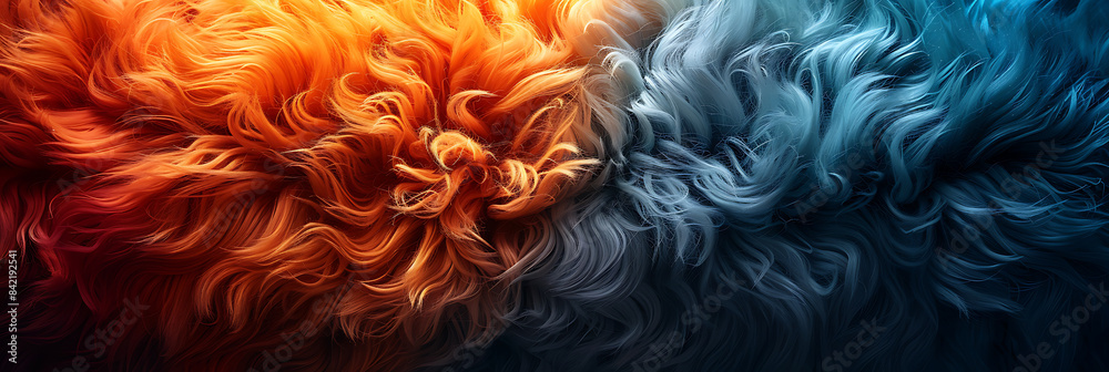 Vibrant Orange & Teal Furry Art - Modern Design Vibrant Orange & Teal Furry Art - Modern Design