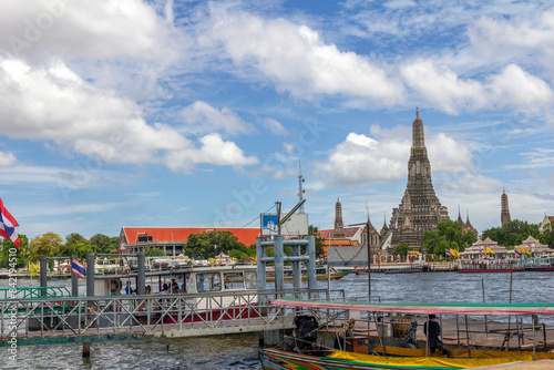 Tha Thien pier on the River Chao Phraya photo