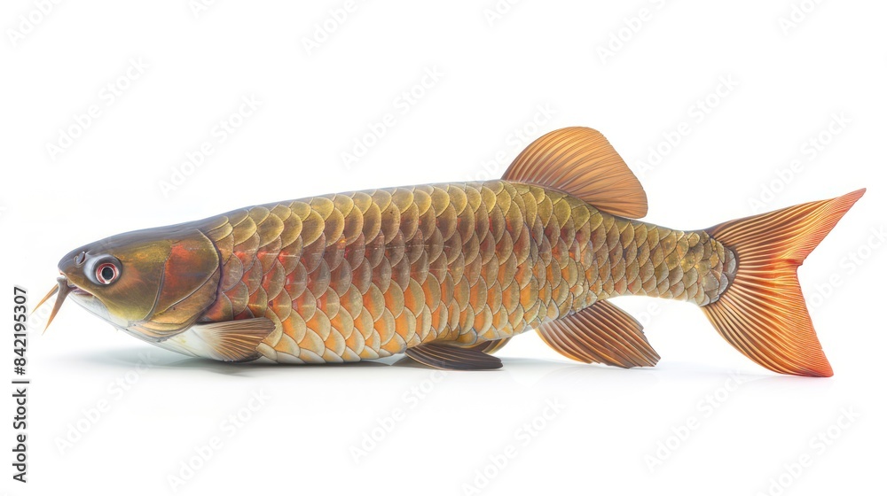Asian Arowana on white background , Asian Arowana on white background ,