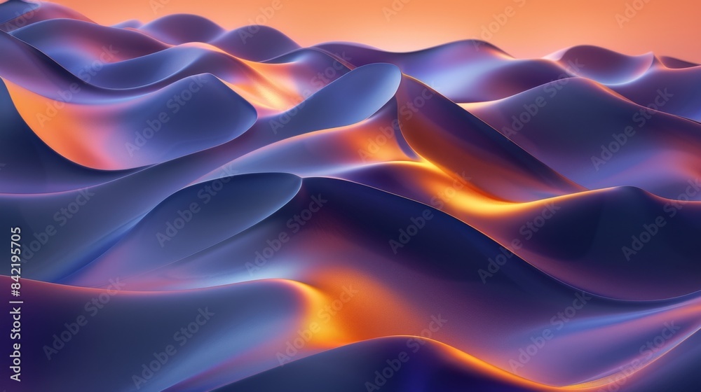 Obraz premium Abstract Flowing Waves of Light and Color, Generative AI