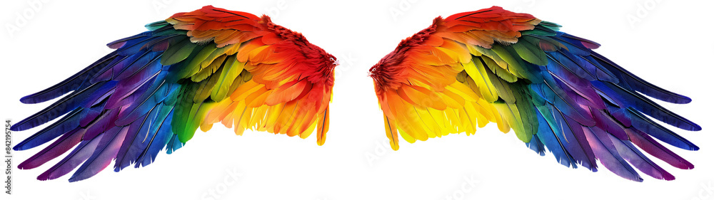 Rainbow pride wings isolated on transparent background. Rainbow pride wings isolated on transparent background.