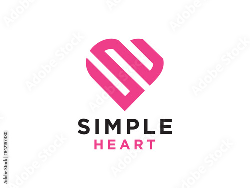 Abstract Heart Valentines day ribbon design.