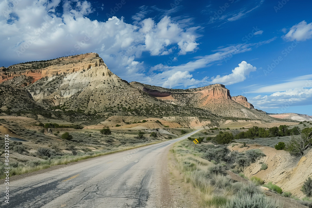 American landscape wallpaper route 66 road by mountains, an inviting vacation backdrop capturing the essence of travel and adventure along iconic highways