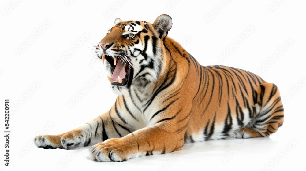 Obraz premium Bengal Tiger on white background ,