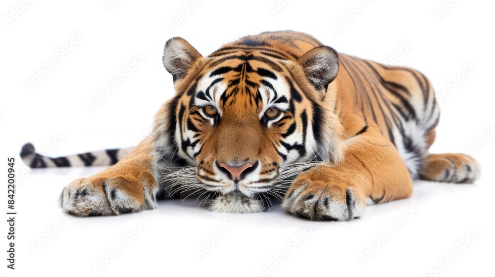 Bengal Tiger on white background , Bengal Tiger on white background ,