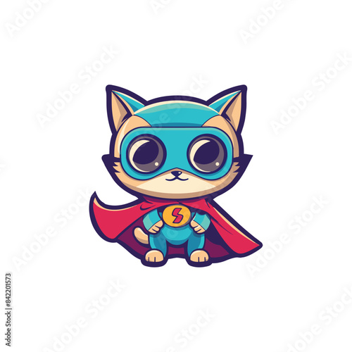 cute super cat mascot vector design