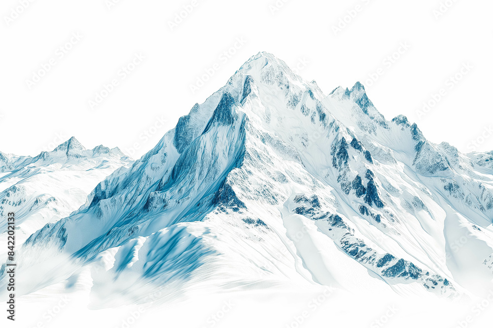 Snow mountain isolated on white background Snow mountain isolated on white background