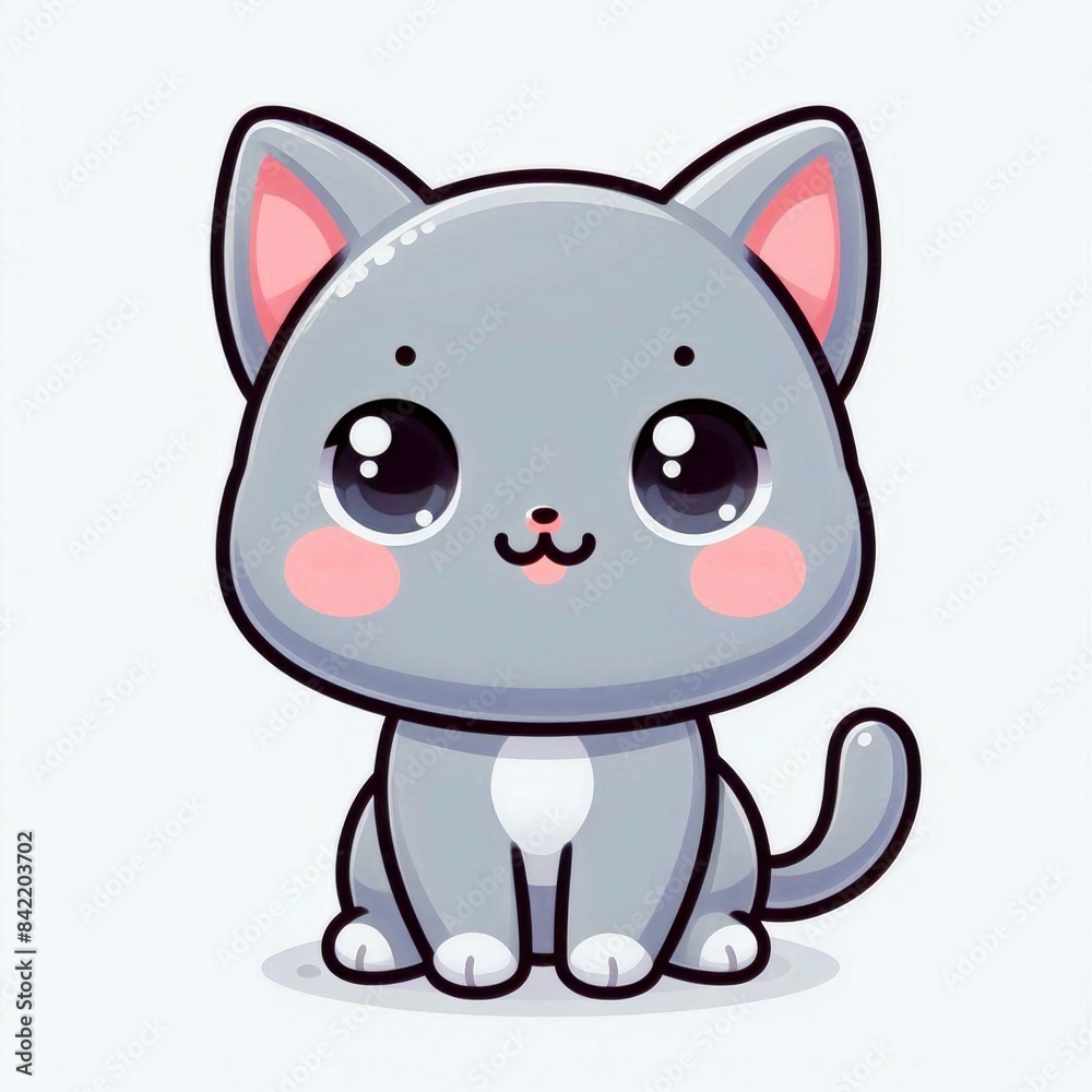 Gray Cat vector cartoon with no background Gray Cat vector cartoon with no background