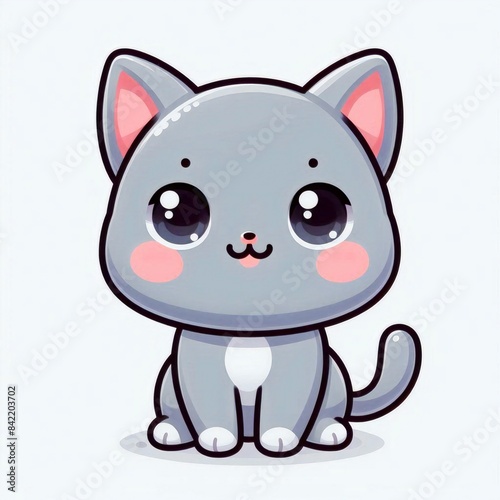 Gray Cat vector cartoon with no background
