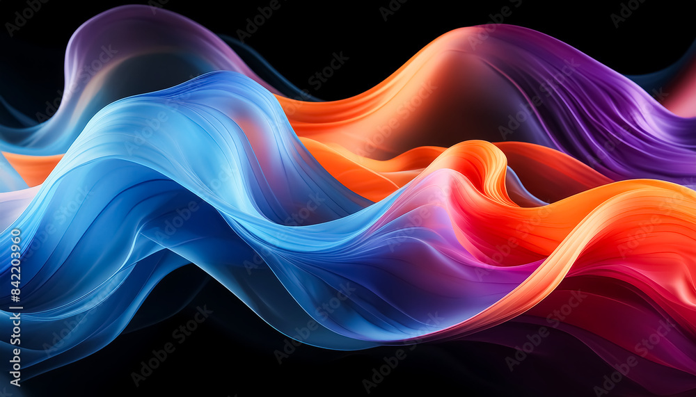 Obraz premium Cloth, wind, smoke, colorful, shimmering, fluttering, graceful, flow, curve, wallpaper