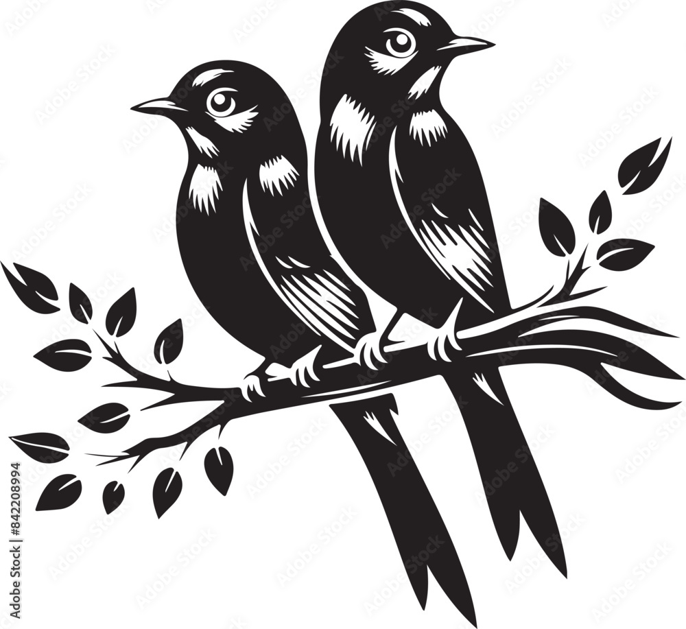 Obraz premium Bird silhouette vector Illustration