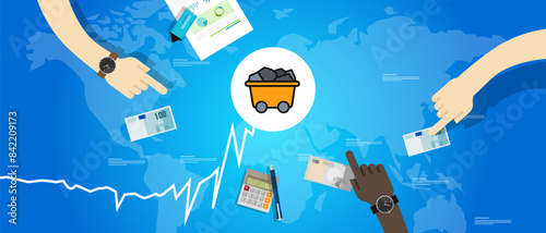 Coal price goes up rising increase in global commodity market trade export transaction energy stone mining