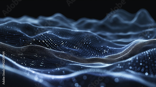 Abstract Connected Dots and Lines Representing AI Technology and Digital Data Flow in a Communication Network Concept. 3D Rendering Illustration