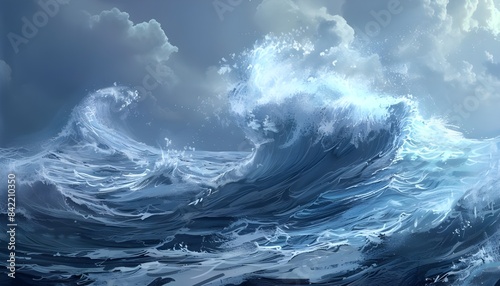 Ocean wave in stormy weather