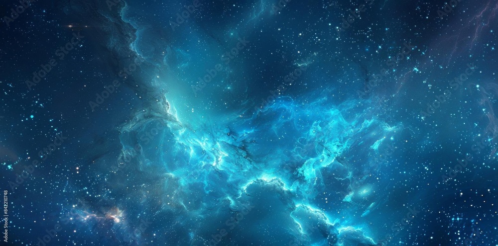 Serene Space Scene with Cosmic Elements
